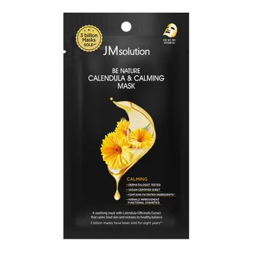 Jmsolution Маска тканевая успокаивающая с экстрактом календулы / Be Nature Calendula & Calming Mask, 24 мл