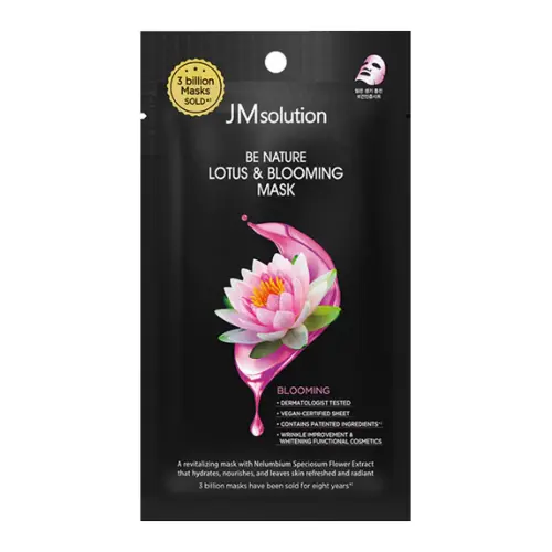 Jmsolution Маска тканевая для комплексного ухода с экстрактом лотоса / Be Nature Lotus & Blooming Mask, 24 мл