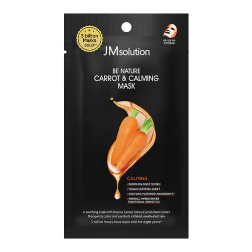 Jmsolution Тканевая маска успокаивающая с экстрактом моркови / Be Nature Carrot & Calming Mask, 24 мл