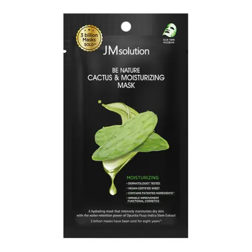 Jmsolution Увлажняющая тканевая маска с экстрактом кактуса / Be Nature Cactus & Moisturizing Mask, 24 мл