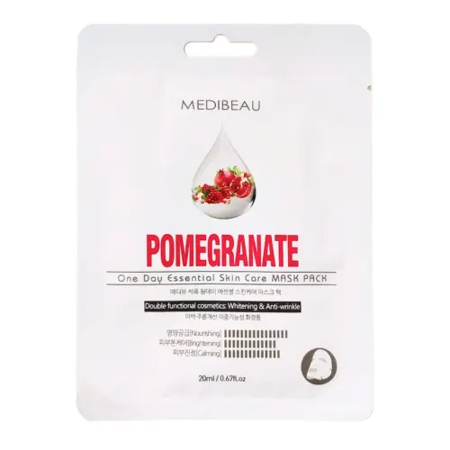 Маска тканевая для лица с экстрактом граната / One Day Essential Skin Care Mask Pack Pomegrate, 20 мл