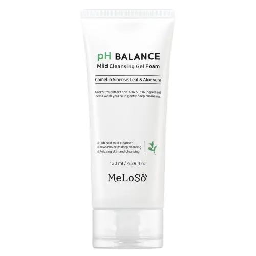 MeLoSo Очищающая пенка для лица с экстрактом камелии и алоэ / pH Balance Mild Cleansing Gel Foam, 130 мл