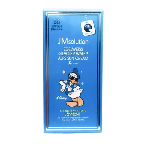 Jmsolution Охлаждающий солнцезащитный крем / Edelweiss Glacier Water Alps Moist Suncream Snow SPF50+/PA++++ Disney Donal...