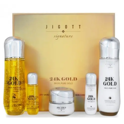 Набор средств для лица: тонер, эмульсия, крем / Signature 24K Gold Essential Skin Care 3 Set