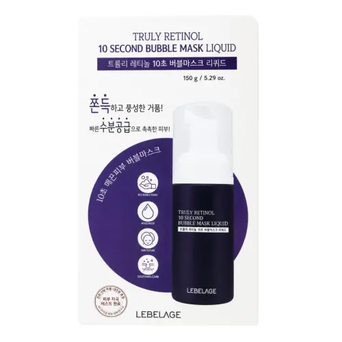 Пузырьковый тонер-маска для лица с ретинолом / Truly Retinol 10 Second Bubble Mask, 150 г