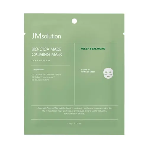 Jmsolution Тающая гидрогелевая маска для лица с центеллой / Bio-Cica Made Calming Mask, 34 г