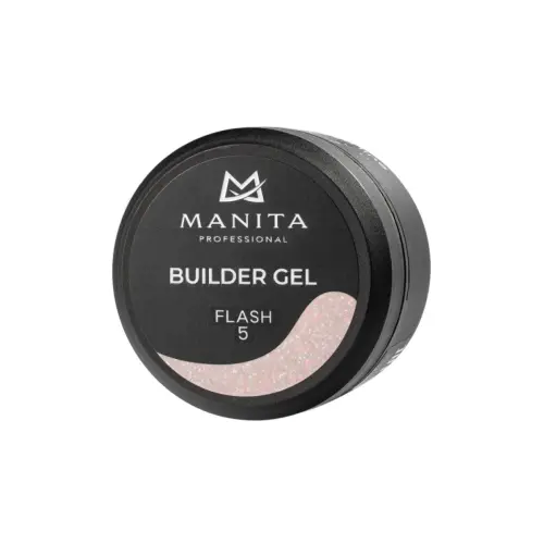 Manita Professional Гель моделирующий для ногтей с хлопьями юки / Builder Gel Flash №05, 15 мл