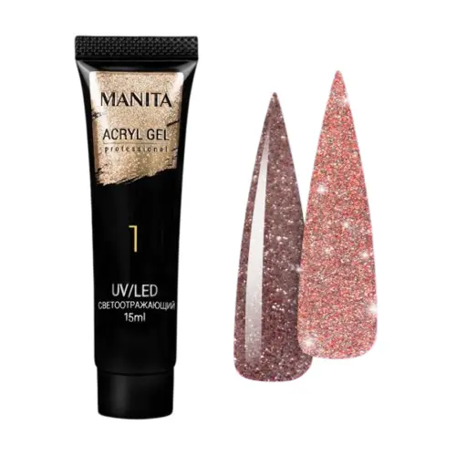 Manita Professional Акриловый гель для ногтей светоотражающий №01, 15 мл